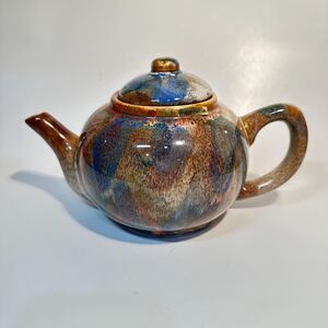 Vintage St-Jean-Port-Joli Art Pottery Teapot - Handcrafted Quebec Ceramic